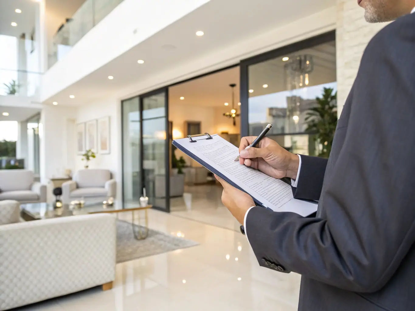 A professional property manager inspecting an apartment, ensuring it is well-maintained and ready for tenants.